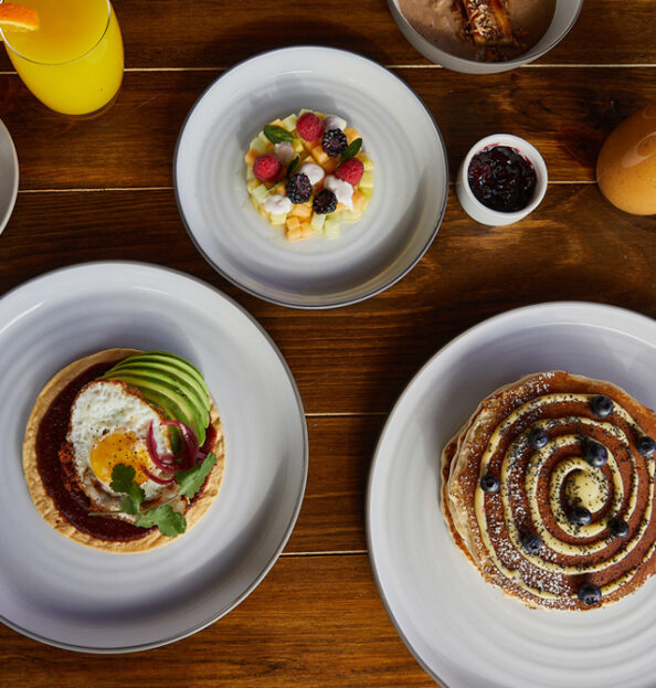 pancakes and huevos rancheros at Mii amo